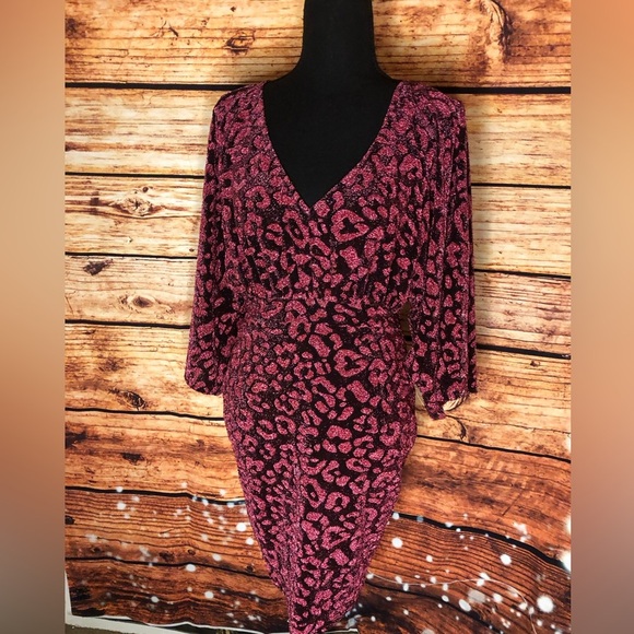 Metallic Leopard Mini Dress - Picture 4 of 16